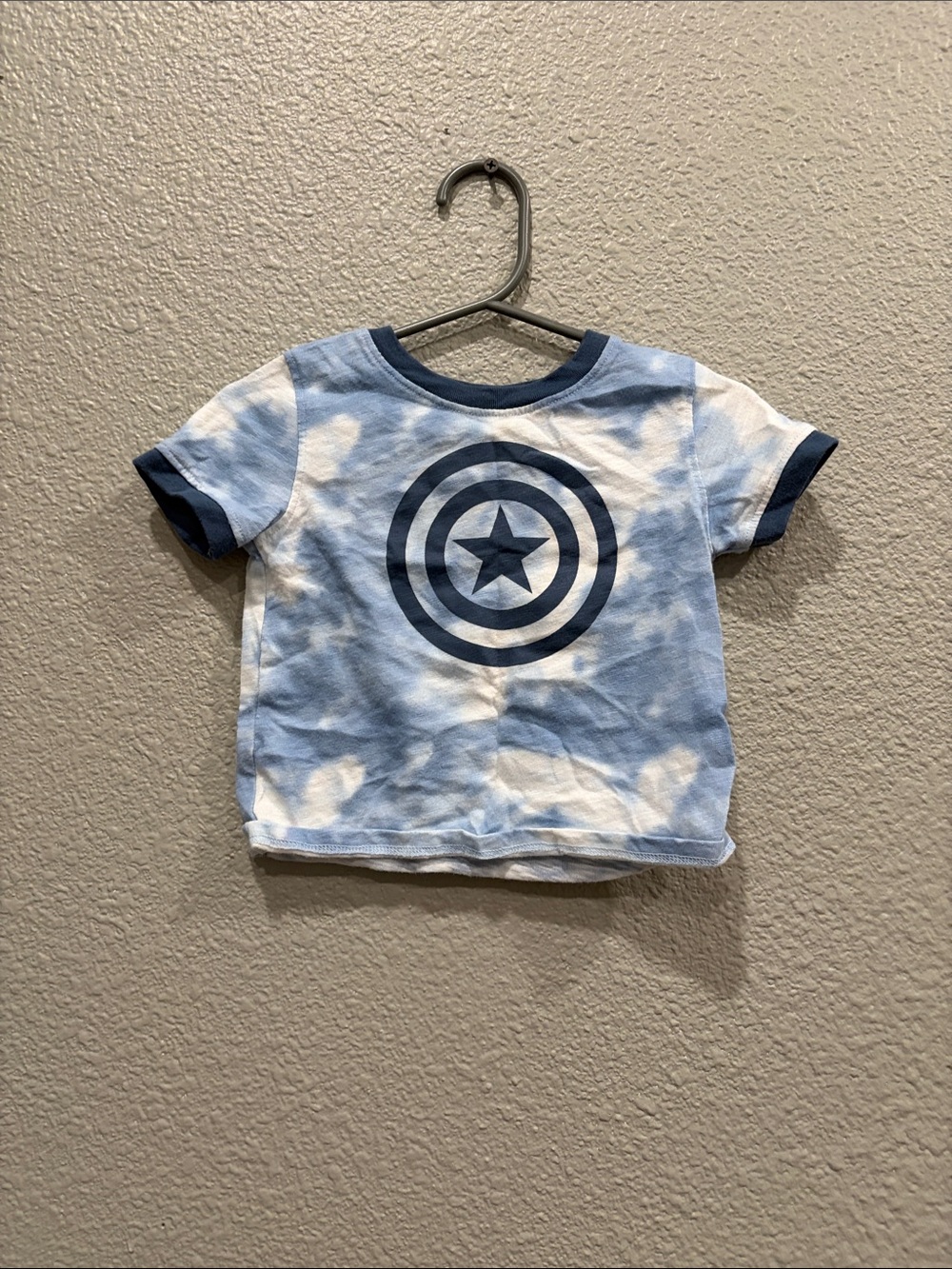 Blue Tie-Dye Captain America Graphic Tee